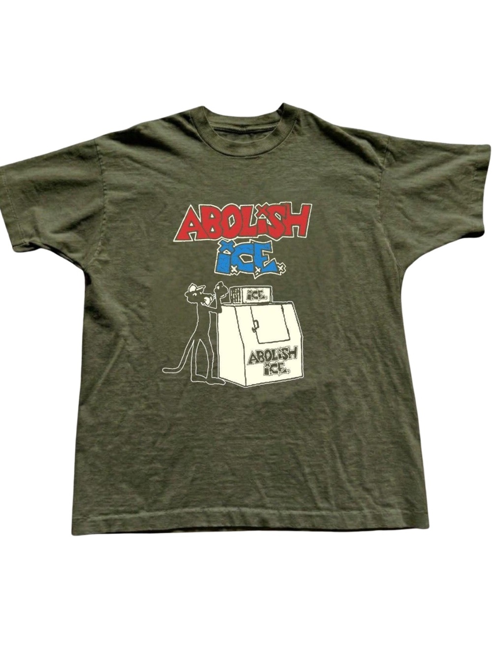 Gildan Abolish Ice Graphic T-Shirt - Olive Green